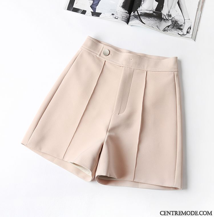 Shorts Femme Haute Cintrée A Lettre Pantalon Été Mince Printemps Noir Rose