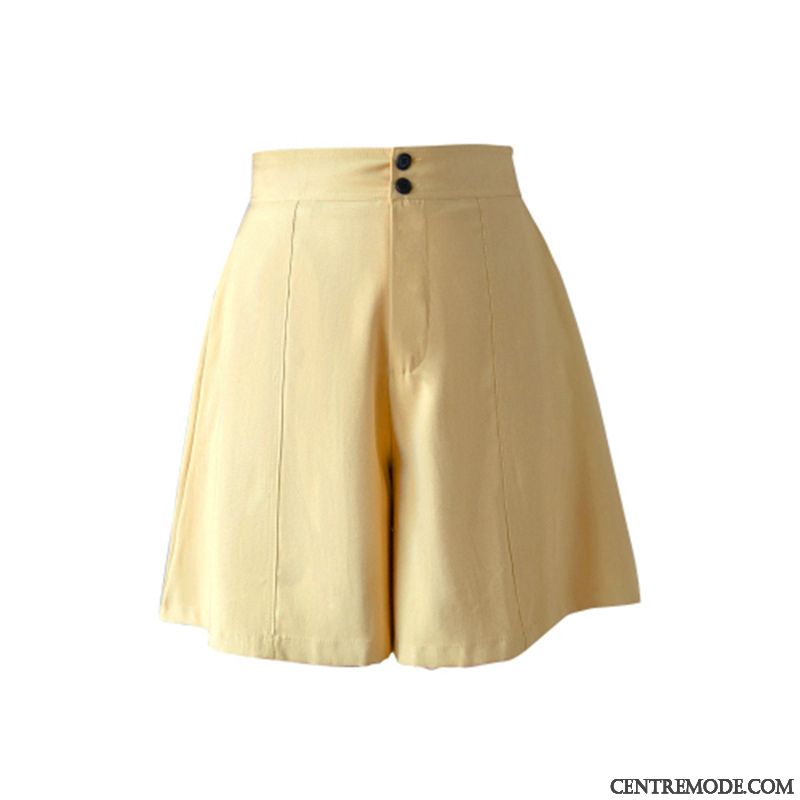 Shorts Femme Mince Gros Haute Cintrée Tendance Ultra Printemps Jaune