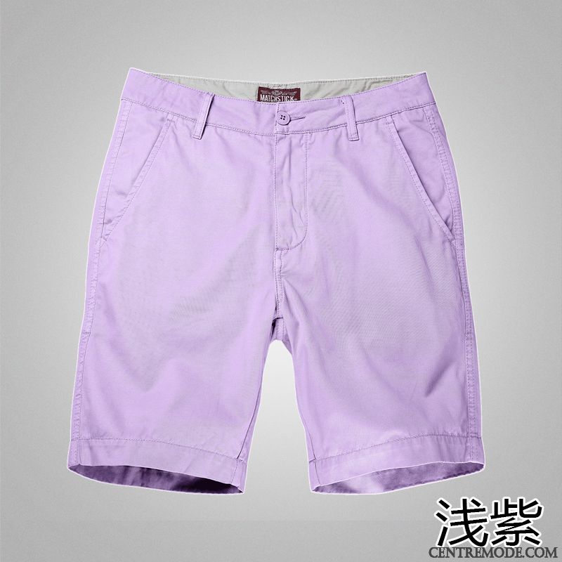 Shorts Homme Cinquième Pantalon Tendance Septième Pantalon Baggy Décontractée Sport Violet Clair