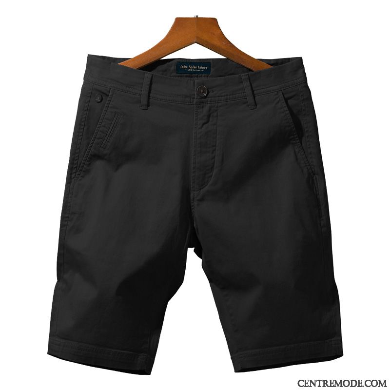 Shorts Homme Décontractée Tendance Cinquième Pantalon Jeunesse Été Slim Noir