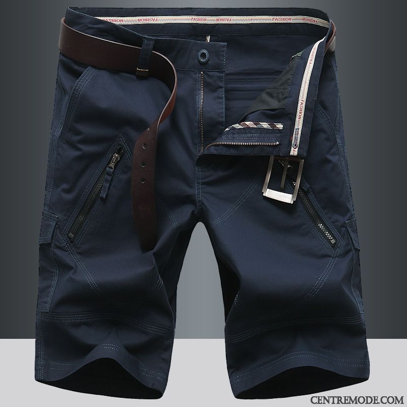 Shorts Homme Grande Taille Légère Cinquième Pantalon Sport Baggy Été Bleu