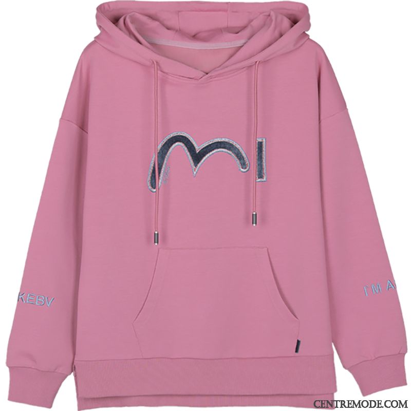 Sweat À Capuche Femme Baggy Hoodies Manteau Mode L'automne Décontractée Rose