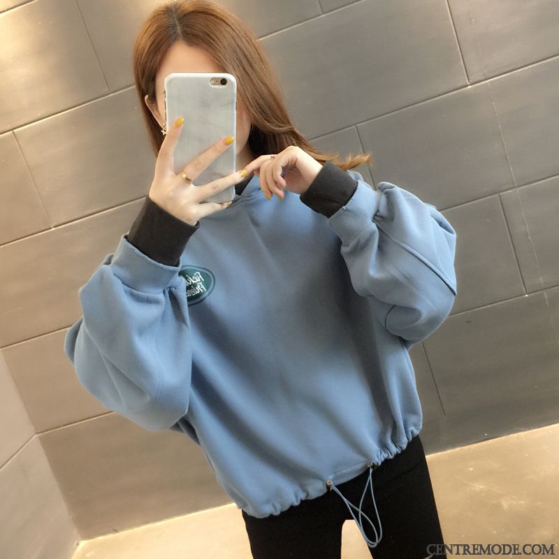 Sweat À Capuche Femme Baggy Printemps Légère Tendance L'automne Manteau Bleu Rouge