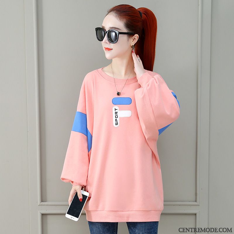 Sweat À Capuche Femme Décontractée L'automne Baggy Mode Ultra Manteau Rose