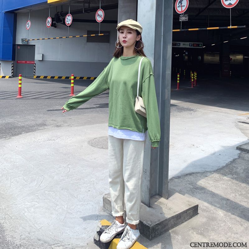 Sweat À Capuche Femme Hoodies Homme Simple Baggy Tendance Une Veste Vert