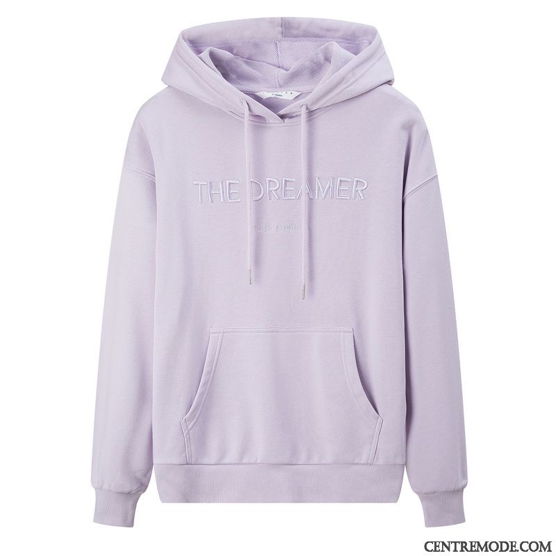 Sweat À Capuche Femme Longues Mince Plus De Velours Hoodies Printemps Baggy Violet