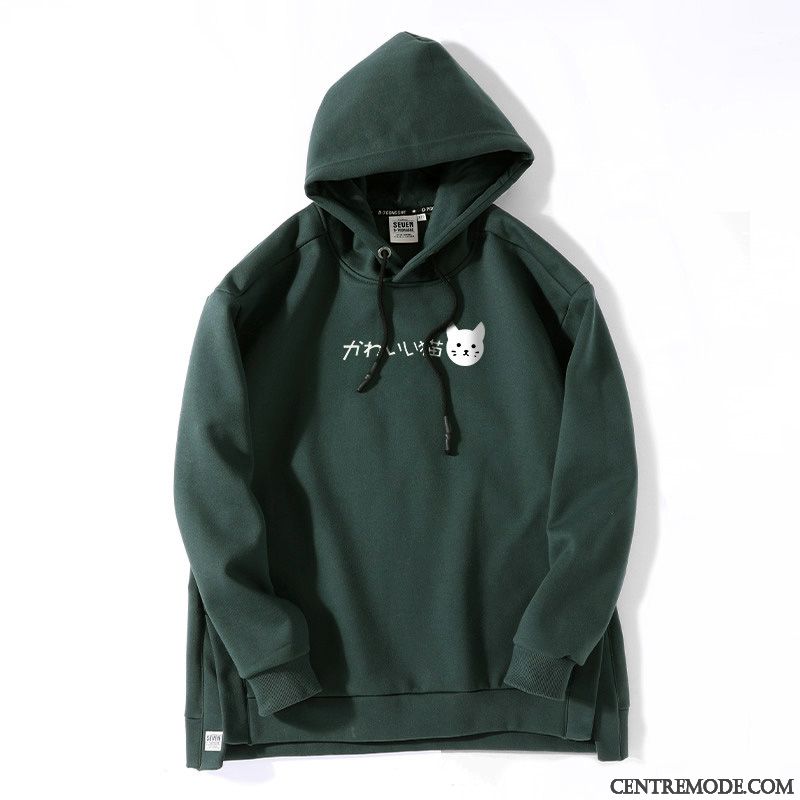 Sweat À Capuche Femme Une Veste Fantaisie Tendance L'automne Hoodies Épaissir Vert