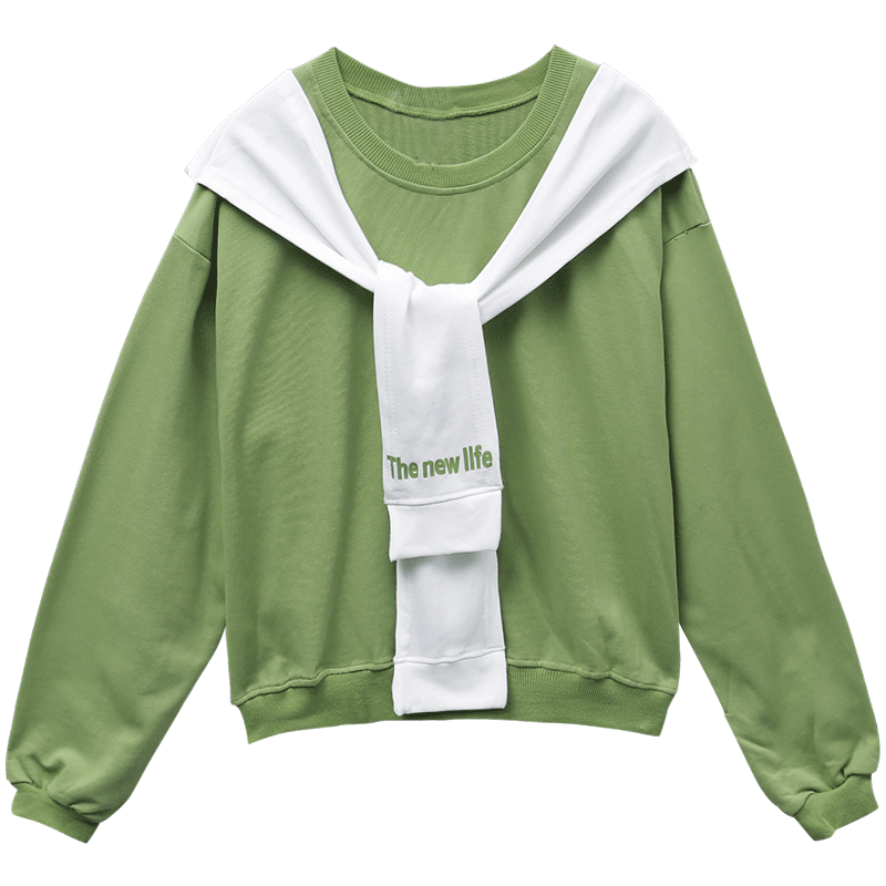 Sweat À Capuche Femme Une Veste L'automne Hoodies Baggy Bétail Deux-pièces Vert