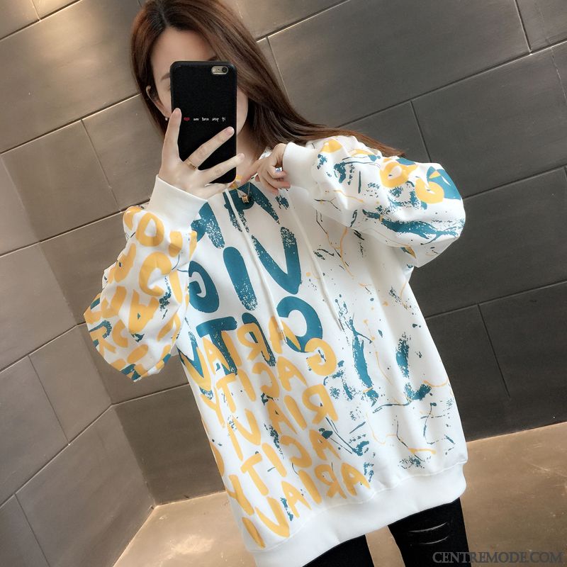 Sweat À Capuche Femme Une Veste Manteau Tendance Cool Hoodies Dame Blanc