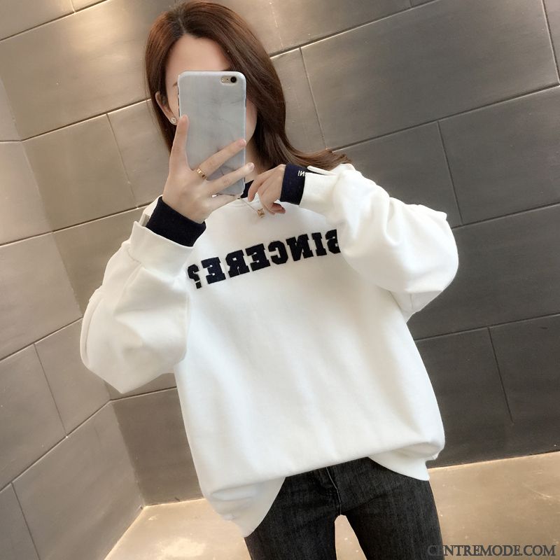 Sweat À Capuche Femme Une Veste Tendance Hoodies Printemps Manteau Légère Blanc