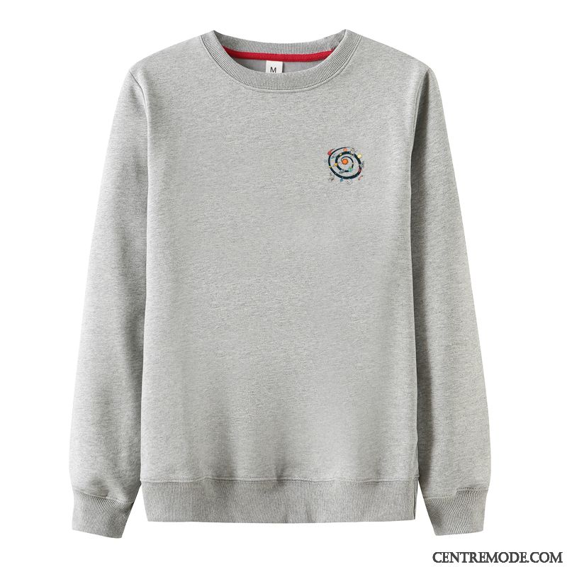 Sweat À Capuche Homme Gros Décontractée Baggy T-shirt Long Grande Taille Chauds Gris Clair