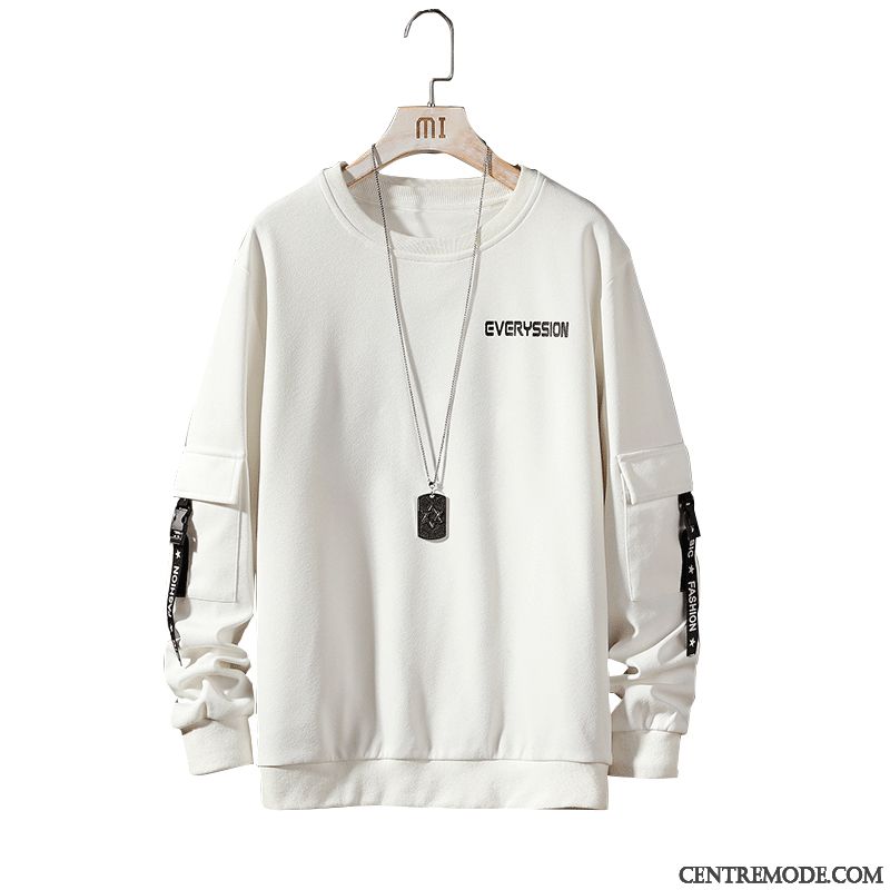 Sweat À Capuche Homme Une Veste Marque De Tendance Printemps Longues Baggy Manteau Blanc