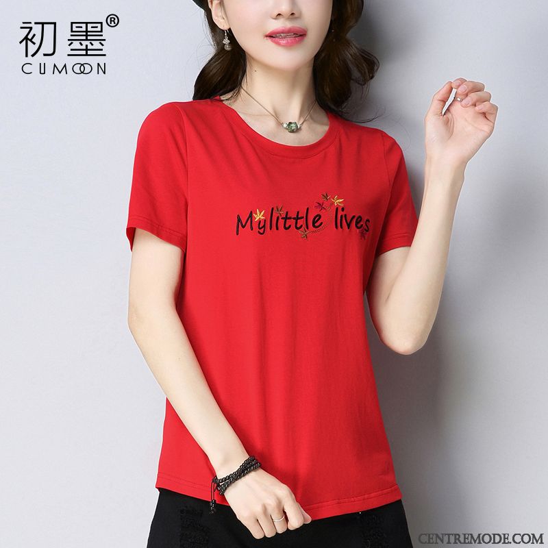 T-shirts Femme Tendance Baggy Grande Taille Été Une Veste Courte Rouge