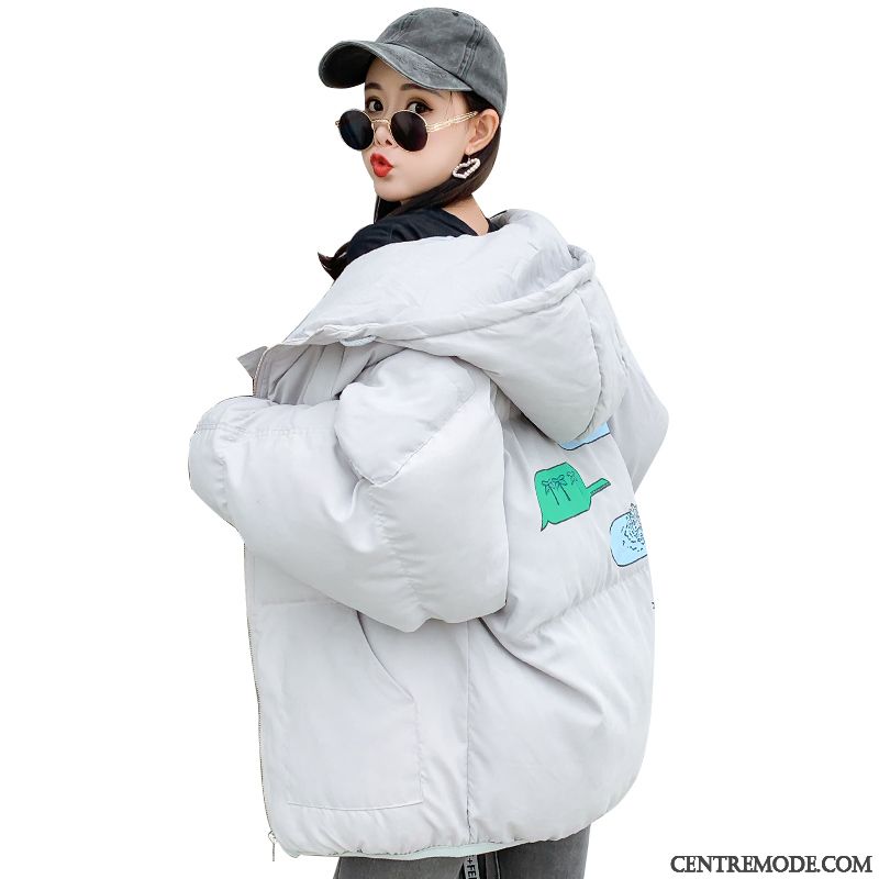 Veste En Coton Femme Baggy Vêtements Matelassé Hiver Matelassée Court Tendance Blanc