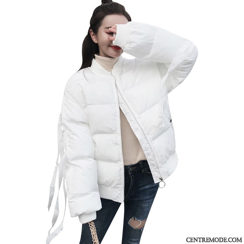 Veste En Coton Femme Court Gros Vêtements Matelassé Hiver Blanc