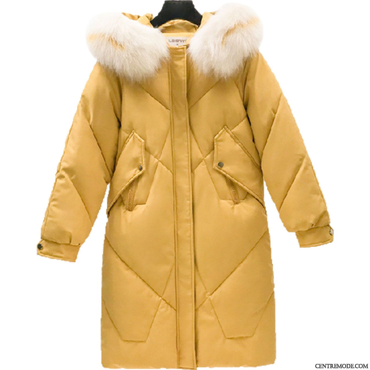 Veste En Coton Femme Gros Slim Matelassée Vêtements Matelassé Hiver Décontractée Jaune