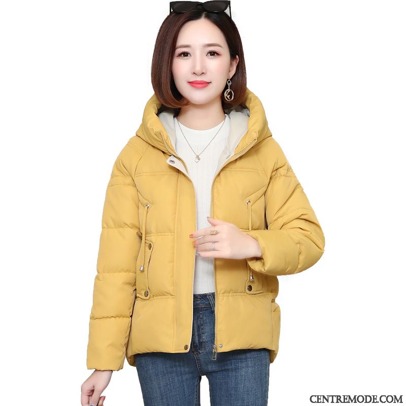 Veste En Coton Femme Vêtements Matelassé Hiver Tendance Confortable Longues Baggy Jaune
