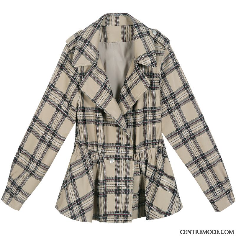 Vestes En Cuir Femme Une Veste Court Manteau Carreaux Petit Style Printemps